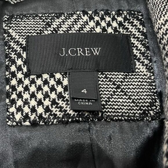 J.Crew Regent Blazer Size 4 Gray Glen Plaid Wool Blend One Button Lined Jacket - Picture 10 of 13